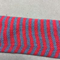 tubestrik 6cm julerød/grå  (1m)