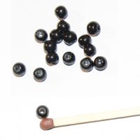 Glasperle med voks sort 4mm x 10 stk